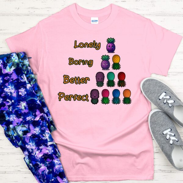 Swinger Lifestyle Shirt. Lonely? Boring? Better? Nah. Be Perfect. A Pineapple Vibe Tee for Your Spicy Side. Solo to Swinging Own Your Stage. - Image 2
